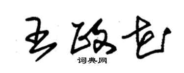 朱錫榮王政花草書個性簽名怎么寫