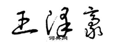 曾慶福王澤豪草書個性簽名怎么寫