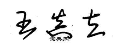 朱錫榮王真立草書個性簽名怎么寫