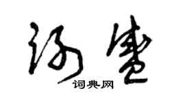 曾慶福謝盛草書個性簽名怎么寫