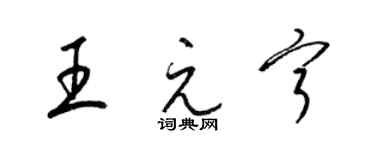 梁錦英王元寧草書個性簽名怎么寫