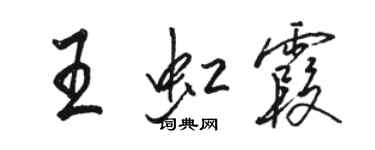 駱恆光王虹霞行書個性簽名怎么寫