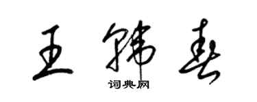 梁錦英王韓春草書個性簽名怎么寫