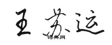 駱恆光王蘇運行書個性簽名怎么寫