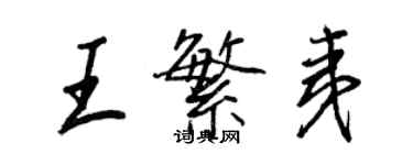 王正良王繁夷行書個性簽名怎么寫