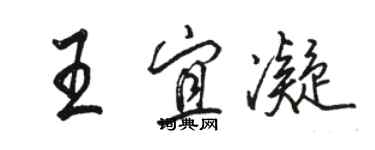 駱恆光王宜凝行書個性簽名怎么寫