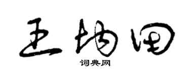 曾慶福王均田草書個性簽名怎么寫