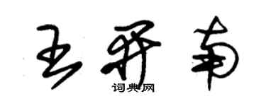 朱錫榮王開南草書個性簽名怎么寫