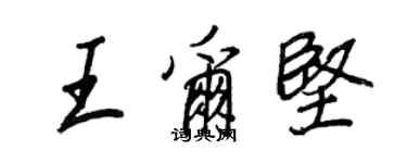 王正良王爾堅行書個性簽名怎么寫