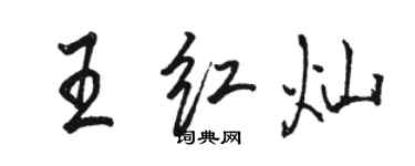 駱恆光王紅燦行書個性簽名怎么寫