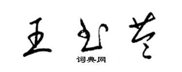 梁錦英王書苓草書個性簽名怎么寫