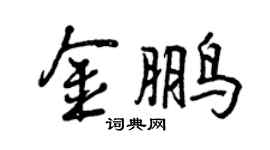 曾慶福金鵬行書個性簽名怎么寫