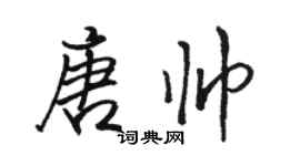 駱恆光唐帥行書個性簽名怎么寫