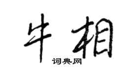 王正良牛相行書個性簽名怎么寫