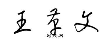 梁錦英王革文草書個性簽名怎么寫