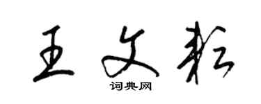 梁錦英王文耘草書個性簽名怎么寫