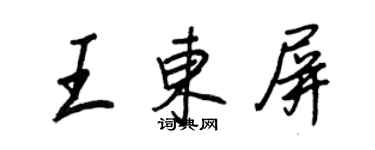 王正良王東屏行書個性簽名怎么寫