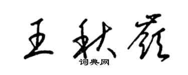 梁錦英王秋嶺草書個性簽名怎么寫