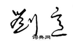 曾慶福劉意草書個性簽名怎么寫