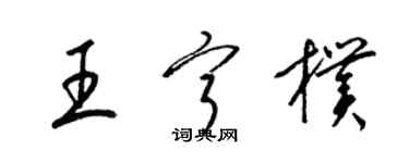 梁錦英王寧朴草書個性簽名怎么寫