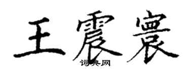 丁謙王震寰楷書個性簽名怎么寫