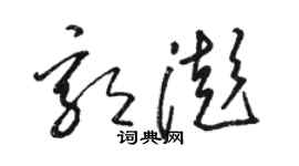 駱恆光郭澎草書個性簽名怎么寫