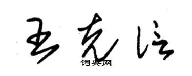 朱錫榮王克信草書個性簽名怎么寫