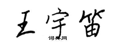 王正良王宇笛行書個性簽名怎么寫
