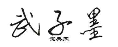 駱恆光武子墨行書個性簽名怎么寫