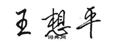 駱恆光王想平行書個性簽名怎么寫