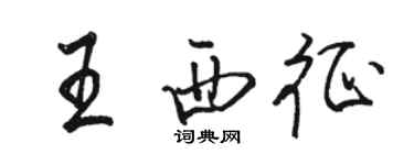 駱恆光王西征行書個性簽名怎么寫