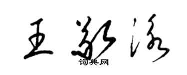 梁錦英王敬泳草書個性簽名怎么寫