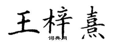 丁謙王梓熹楷書個性簽名怎么寫