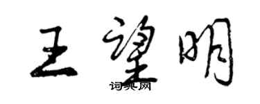曾慶福王望明行書個性簽名怎么寫