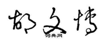 曾慶福胡文博草書個性簽名怎么寫