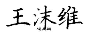 丁謙王沫維楷書個性簽名怎么寫
