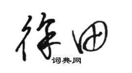駱恆光徐田草書個性簽名怎么寫