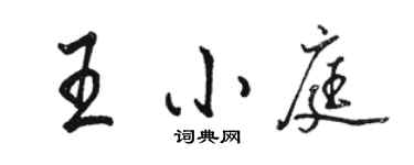 駱恆光王小庭行書個性簽名怎么寫
