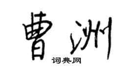 王正良曹洲行書個性簽名怎么寫