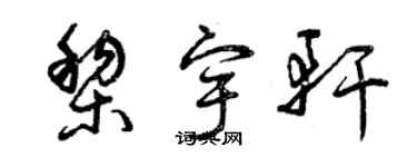 曾慶福黎宇軒草書個性簽名怎么寫