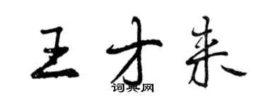 曾慶福王才來行書個性簽名怎么寫