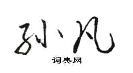 駱恆光孫凡行書個性簽名怎么寫