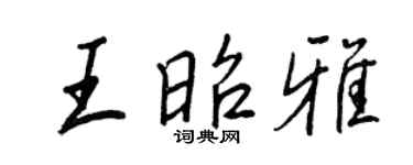 王正良王昭雅行書個性簽名怎么寫