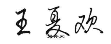 駱恆光王夏歡行書個性簽名怎么寫