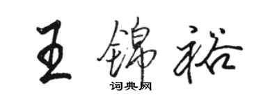 駱恆光王錦裕行書個性簽名怎么寫