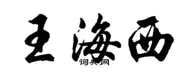 胡問遂王海西行書個性簽名怎么寫