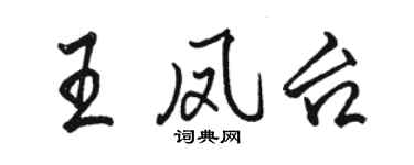 駱恆光王鳳台行書個性簽名怎么寫