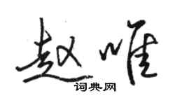 駱恆光趙唯行書個性簽名怎么寫