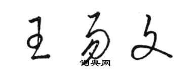 駱恆光王易文草書個性簽名怎么寫