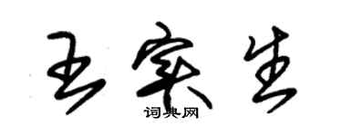 朱錫榮王實生草書個性簽名怎么寫